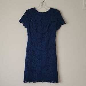 Lauren Ralph Lauren Women's Navy Blue Blondie Lace Dress- Size 0